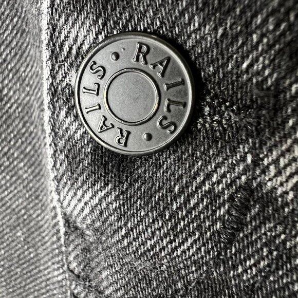 Rails Jeans Womens Size 26 Black The Getty High Rise Wide Leg Button Fly - Picture 11 of 16